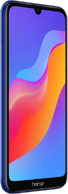 Honor 8A blauw voorkant linkerzijkant