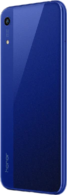 Honor 8A blauw achterkant linkerzijkant