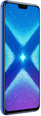 Honor 8X blauw voorkant linkerzijkant