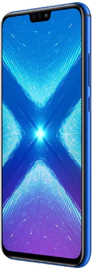 Honor 8X blauw voorkant rechterzijkant