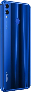 Honor 8X blauw achterkant rechterzijkant