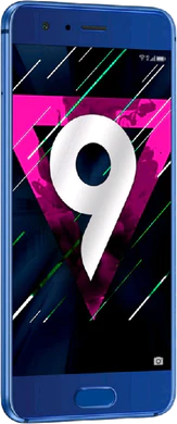 Honor 9 blå front vänster sida