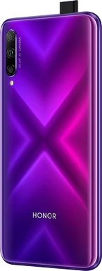 Honor 9X Pro púrpura volver lado izquierdo abierto