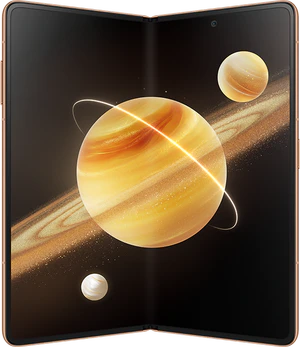 Honor Magic V3 rood dish bruin binnenkant half geopend