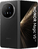 Honor Magic V5 zwart buitenkant half geopend