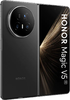 Honor Magic V5 zwart buitenkant achterkant rechterzijkant