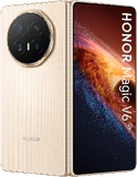 Honor Magic V6 goud buitenkant half geopend