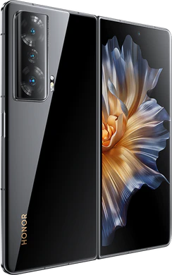 Honor Magic Vs black out side left side tilted ed