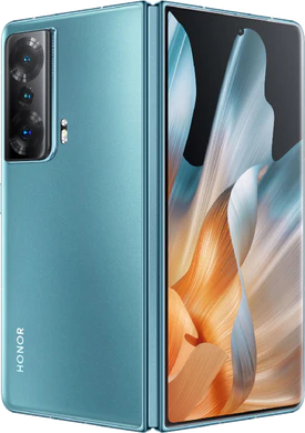 Honor Magic Vs blue front back half opened