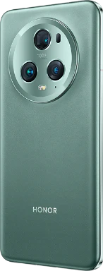 Honor Magic5 Pro groen achterkant linkerzijkant