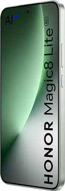 Honor Magic8 Lite groen voorkant rechterzijkant