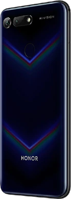 Honor View 20 zwart achterkant linkerzijkant