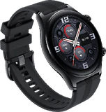 Honor Watch GS 3 zwart voorkant linkerzijkant onderkant schuin