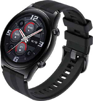 Honor Watch GS 3 zwart voorkant rechterzijkant schuin