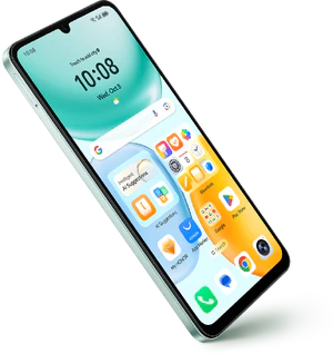 Honor X5c Plus vert couverture côté gauche aslant