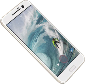 HTC 10 gold Vorderseite linke Seite schräg