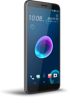 HTC Desire 12 schwarz Vorderseite linke Seite