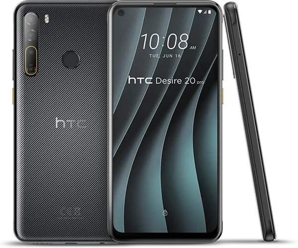 HTC Desire 20 Pro zwart overzicht HTC Desire 20 Pro zwart overzicht