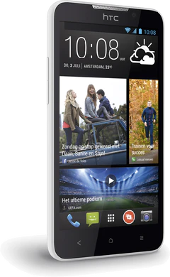 HTC Desire 516 arctic blanc côté gauche aslant