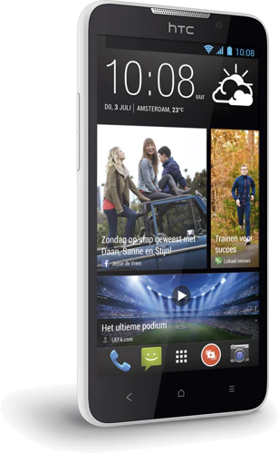 HTC Desire 516 arctic wit linkerzijkant schuin
