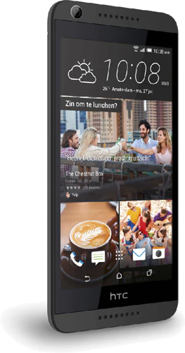 HTC Desire 626 zwart voorkant schuin