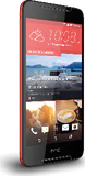 HTC Desire 628 rood voorkant linkerzijkant