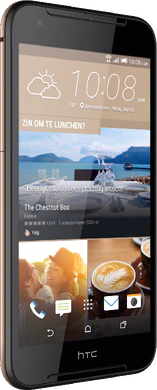 HTC Desire 830 front vänster sida svart guld