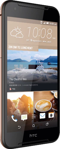 HTC Desire 830 voorkant linkerzijkant zwart goud HTC Desire 830 voorkant linkerzijkant zwart goud