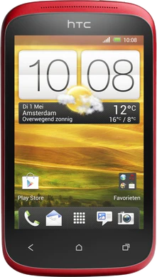 HTC Desire C tapa delantera rojo