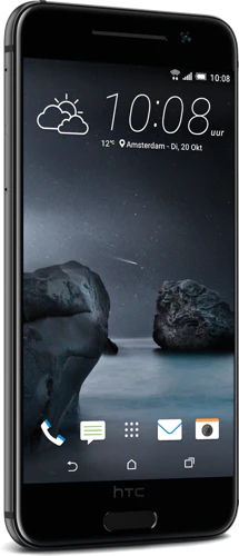 HTC One A9 carbon grijs voorkant linkerzijkant schuin