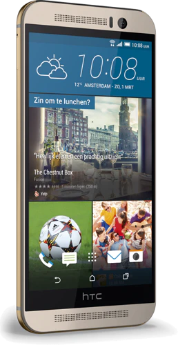 HTC One M9 goud linkerzijkant schuin