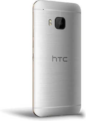 HTC One M9 goud zilver achterkant schuin