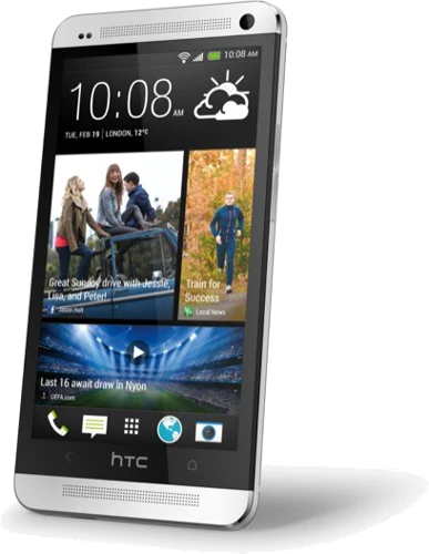 HTC One argent aslant
