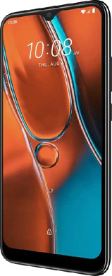 HTC Wildfire E2 zwart voorkant rechterzijkant