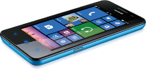 Huawei Ascend W2 blauw neergelegd