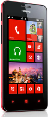 Huawei Ascend W2 rood schuin linkerzijkant 2