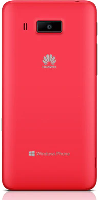 Huawei Ascend W2 rood achterkant