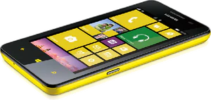 Huawei Ascend W2 geel neergelegd