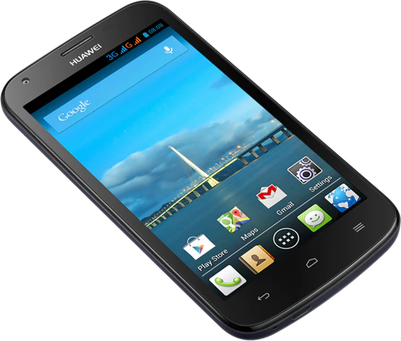 Huawei Ascend Y600 zwart schuin