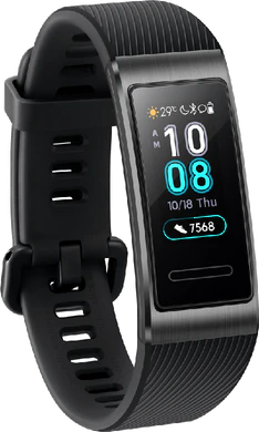 Huawei Band 3 pro zwart voorkant linkerzijkant