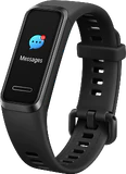 Huawei Band 4 zwart voorkant rechterzijkant onderkant