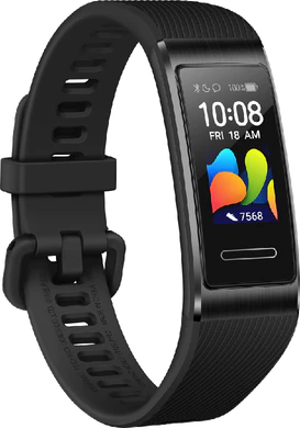 Huawei Band 4 Pro zwart voorkant linkerzijkant