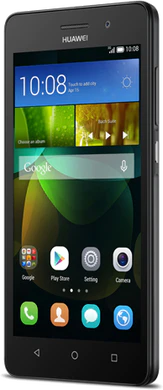 Huawei G Play mini zwart voorkant schuin