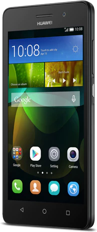 Huawei G Play mini zwart voorkant schuin