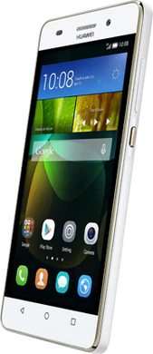 Huawei G Play mini wit voorkant schuin