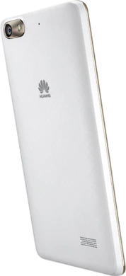 Huawei G Play mini wit achterkant schuin