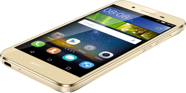 Huawei GR3 goud voorkant onderkant rechterzijkant schuin