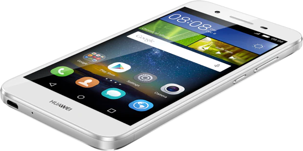 Huawei GR3 wit voorkant onderkant rechterzijkant schuin