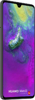 Huawei Mate 20 zwart voorkant linkerzijkant