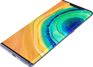 Huawei Mate 30 Pro paars voorkant rechterzijkant onderkant schuin